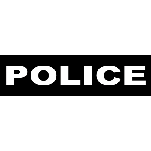 "Police" kardborremärke (S)