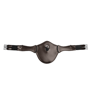 Waldhausen Elastisk Sadelgjord med Magplatta, Läder brun 1907530
