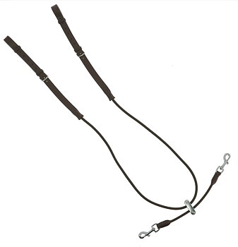 NORTON PRO Short Elastic Side Reins With Pulleys Havana - Full size