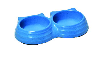 Cat&Rina - Dubbel Bamboo skål med Non-Slip botten - Två Färger