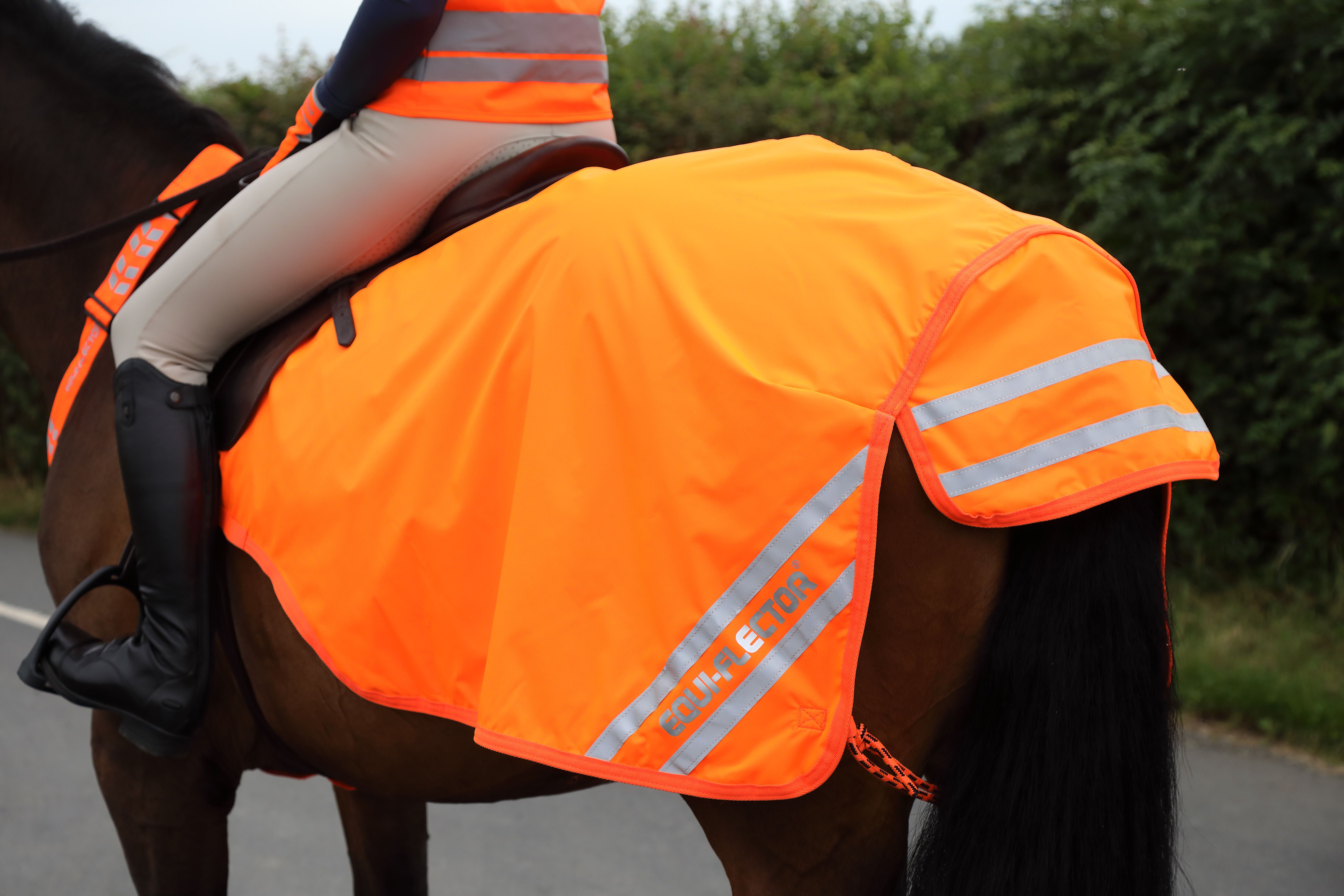  Equi-Flector exercise sheet - mesh reflective lumbar blanket - Orange, 130 - 3
