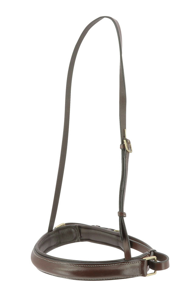 ERIC THOMAS PRO Cavesson Noseband Havana, Havana Lining - Full size