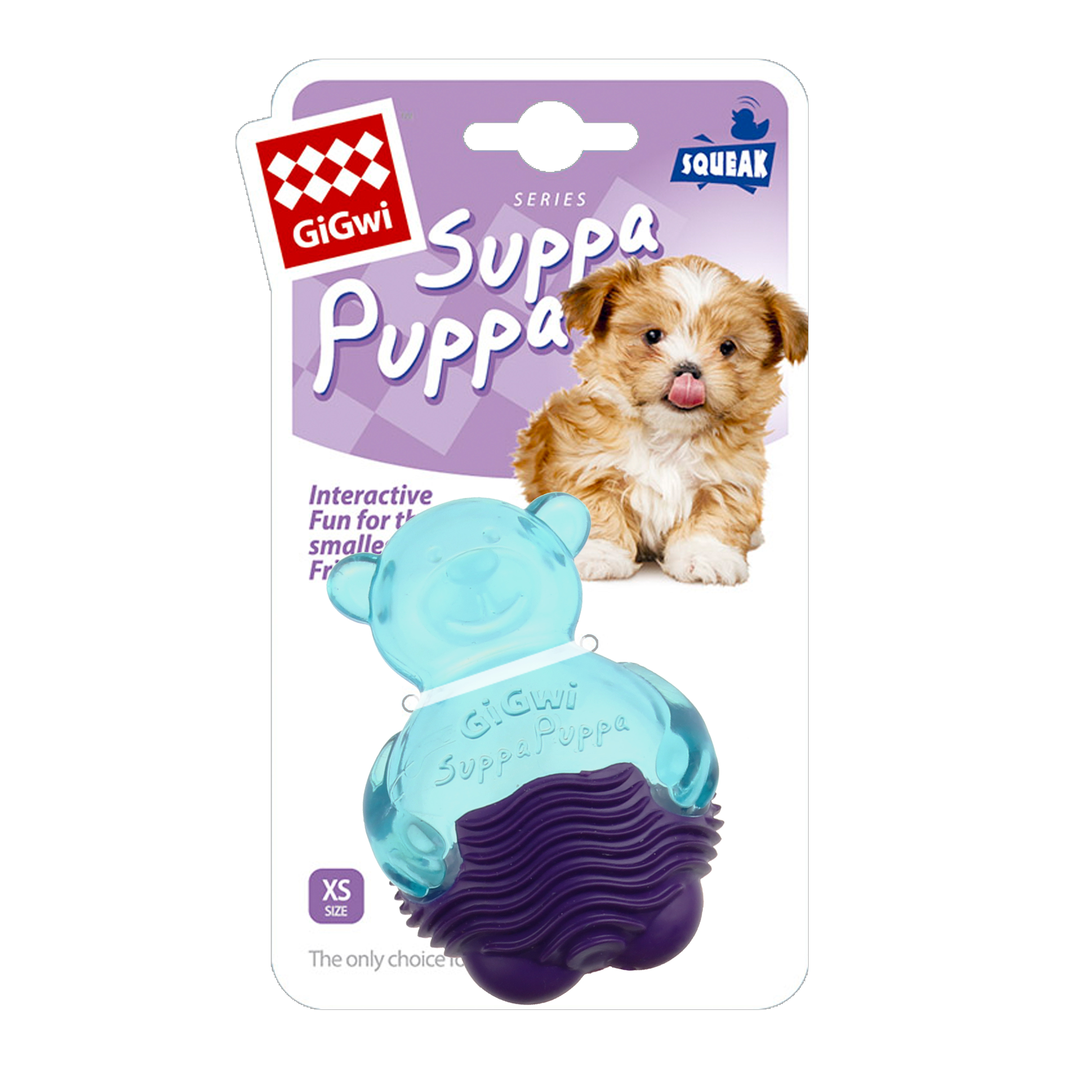 Gigwi Suppa Puppa ‑lelu koiralle (Sininen/Liila (karhu)), GiGwi