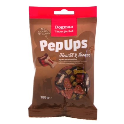 Dogman Pep Ups Heart & Bone hundgodis