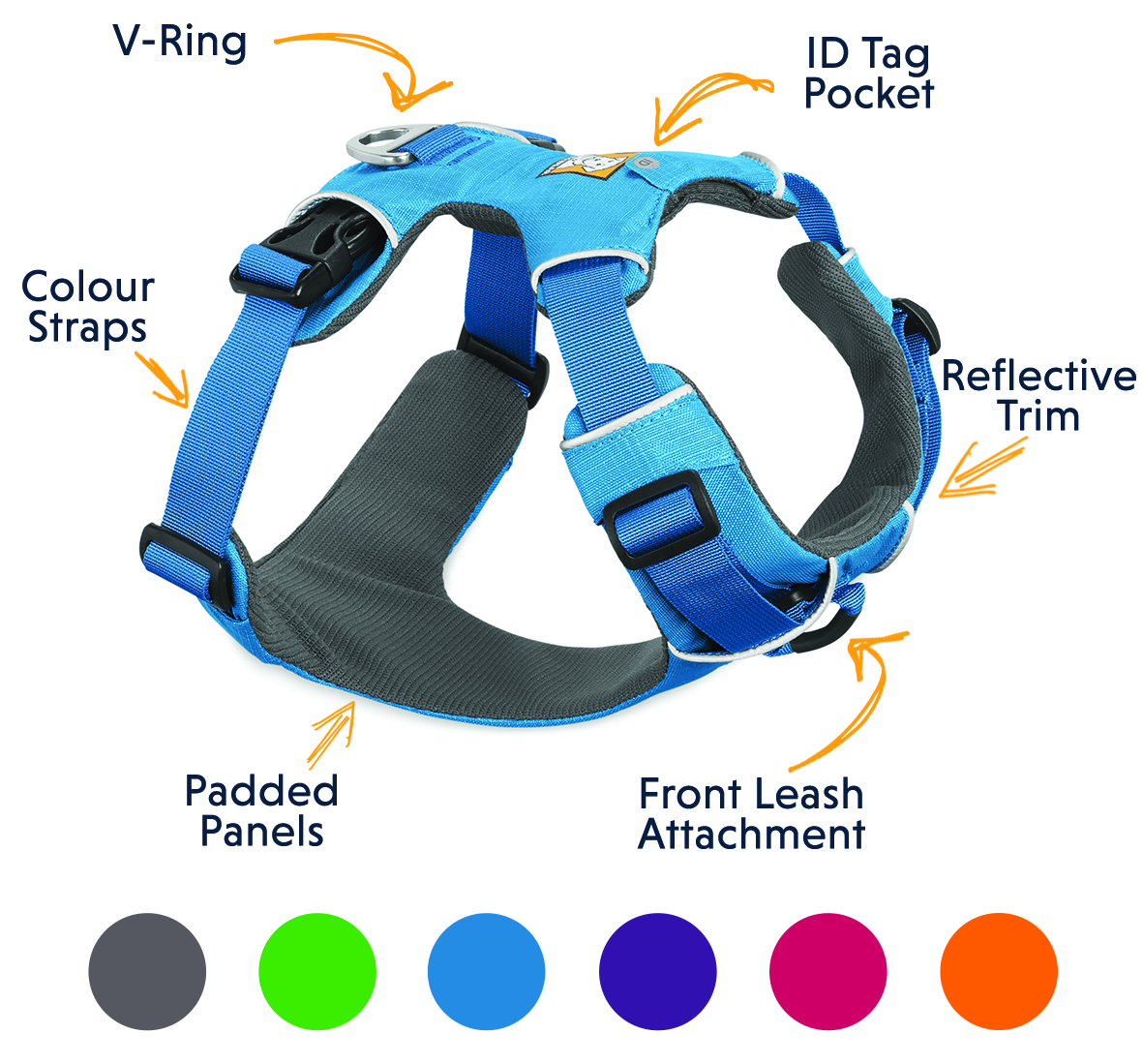 Ruffwear Front Range Dog Harness Twilight Grey PETSTER