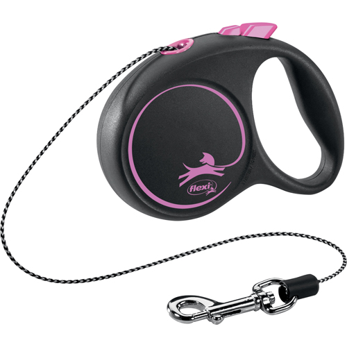 flexi Black Design Snöre 3 m, 8 kg, Rosa