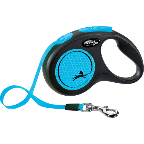 Flexi New NEON Leash - Black/Neon Blue
