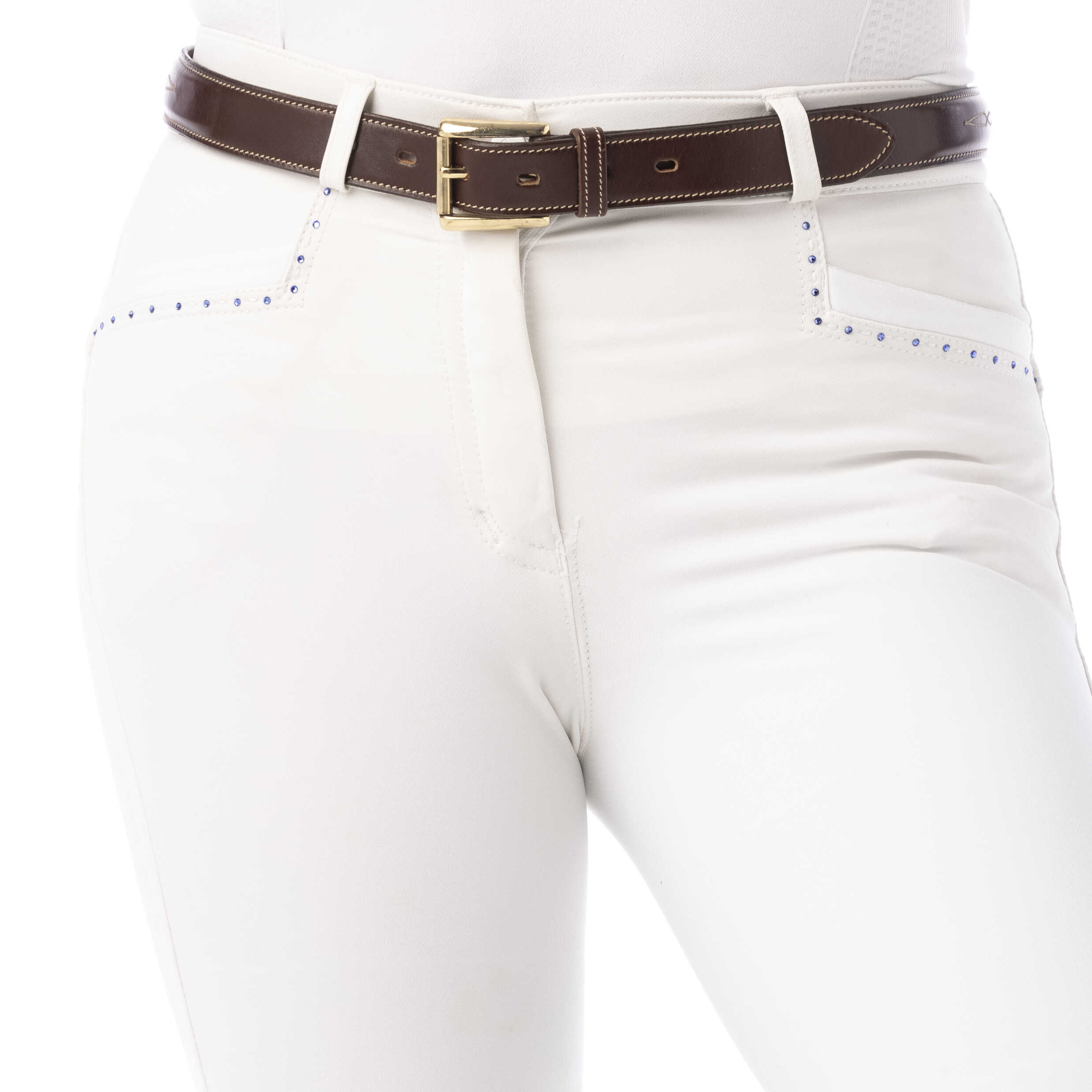 Equitheme Kids Safir Riding Breeches White/blue - 4