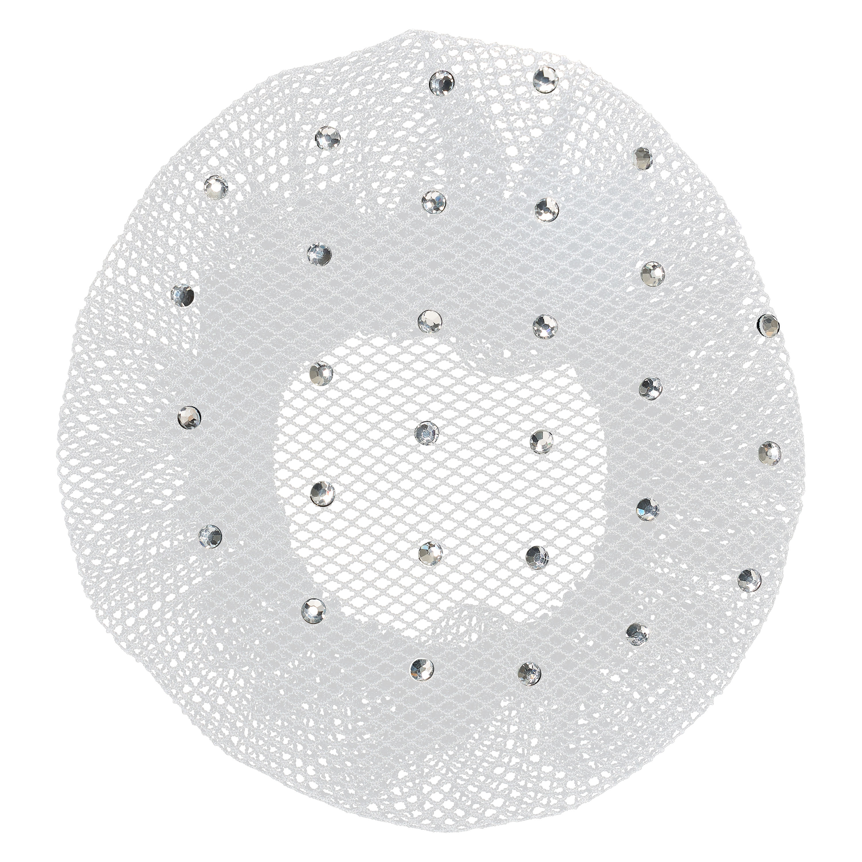 Imperial Riding Hair net fine with diamonds - White
