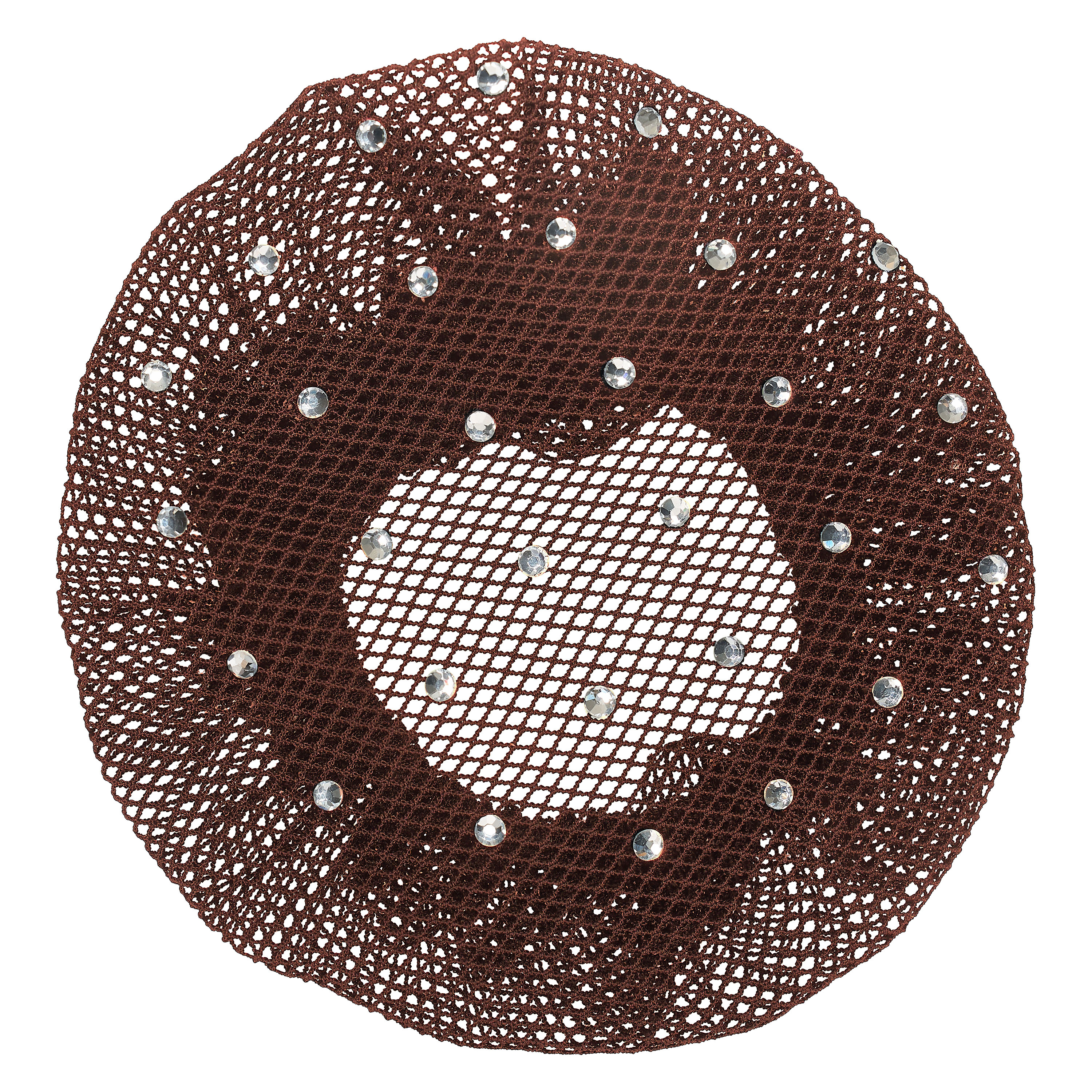 Imperial Riding Hair net fine with diamonds - Dark brown
