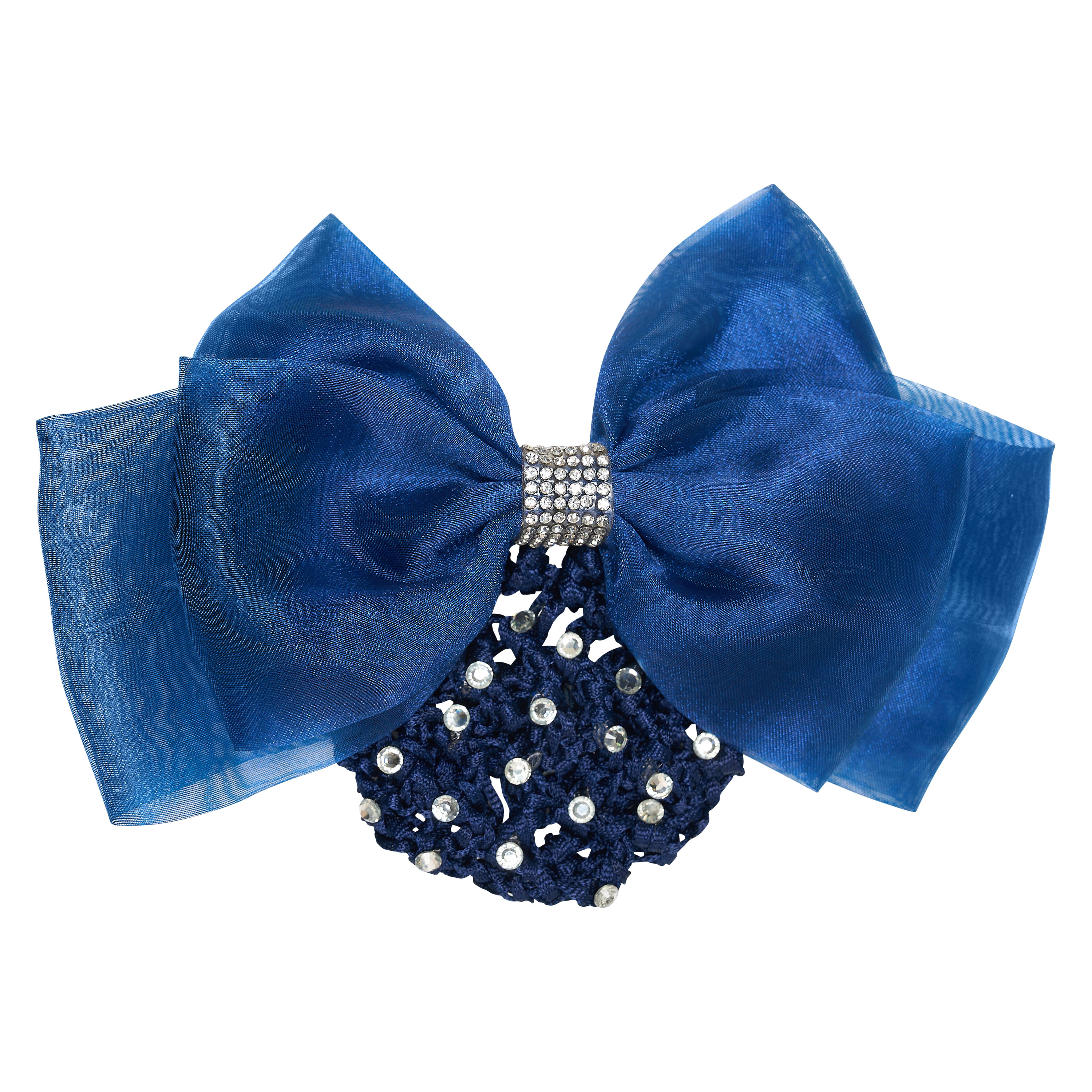 Imperial Riding Hair bow with net diamonds - Navy