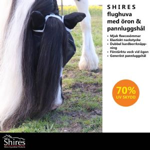 Shire fly hood with ears and open forelock - Black - 3