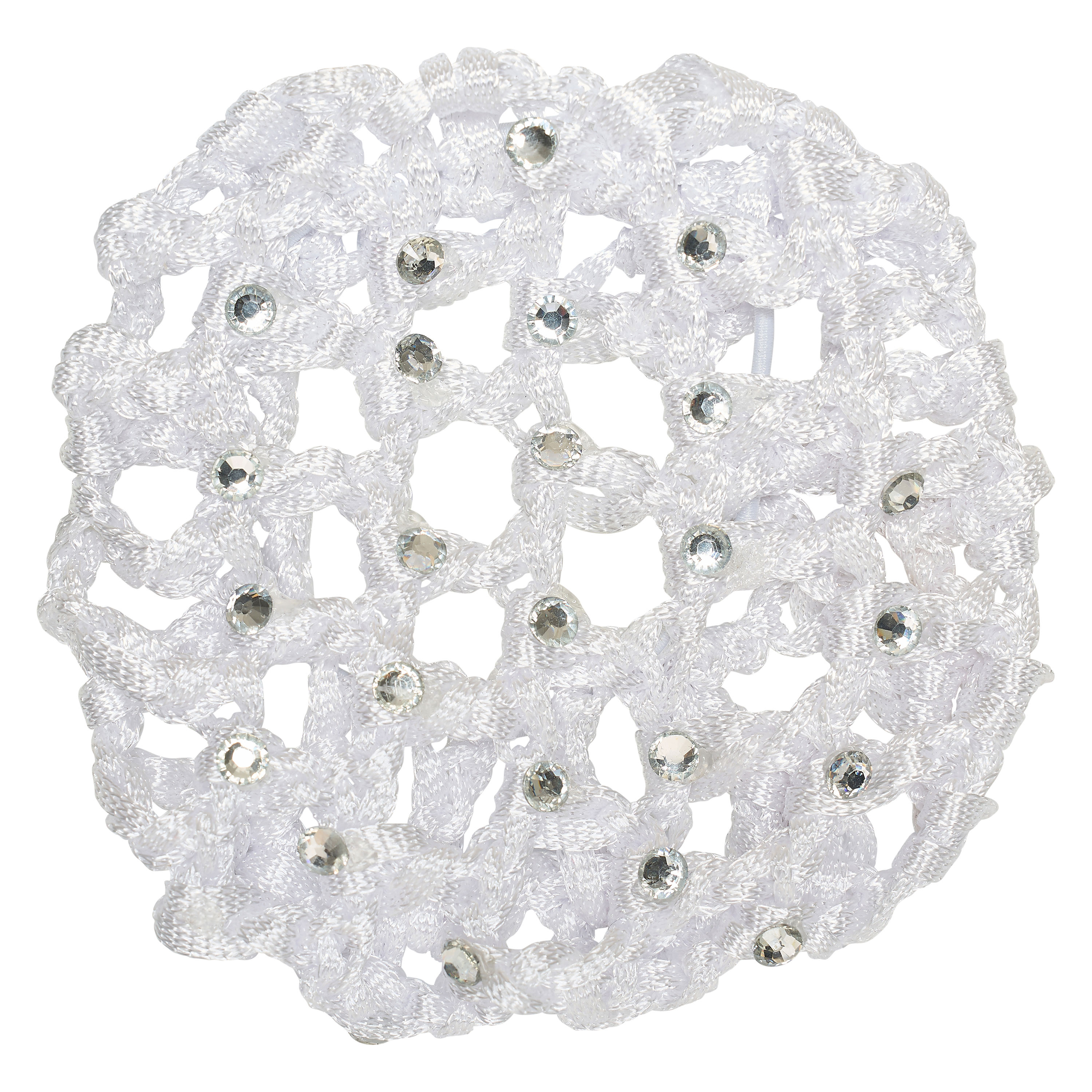 Imperial Riding Hair net with diamonds - White