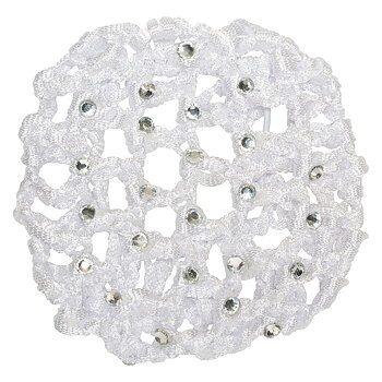 Imperial Riding Hair net with diamonds - White