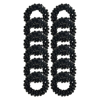 Imperial Riding Horse mane knot elastic , set of 12 - Black