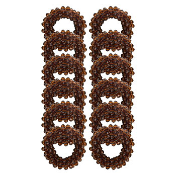 Imperial Riding Horse mane knot elastic , set of 12 - Dark brown