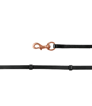 Waldhausen Icelandic Reins with carabiner black/rose gold