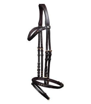Waldhausen Stone Icelandic Snaffle Bridle brown/gold