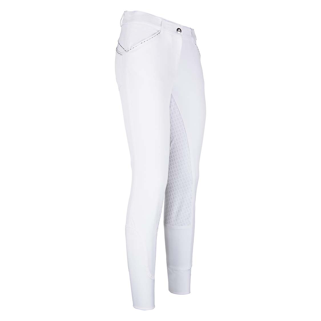Easy Rider Elodie Diamond Full Grip Ridbyxor - Vit, 44 - endast detta ex - 2