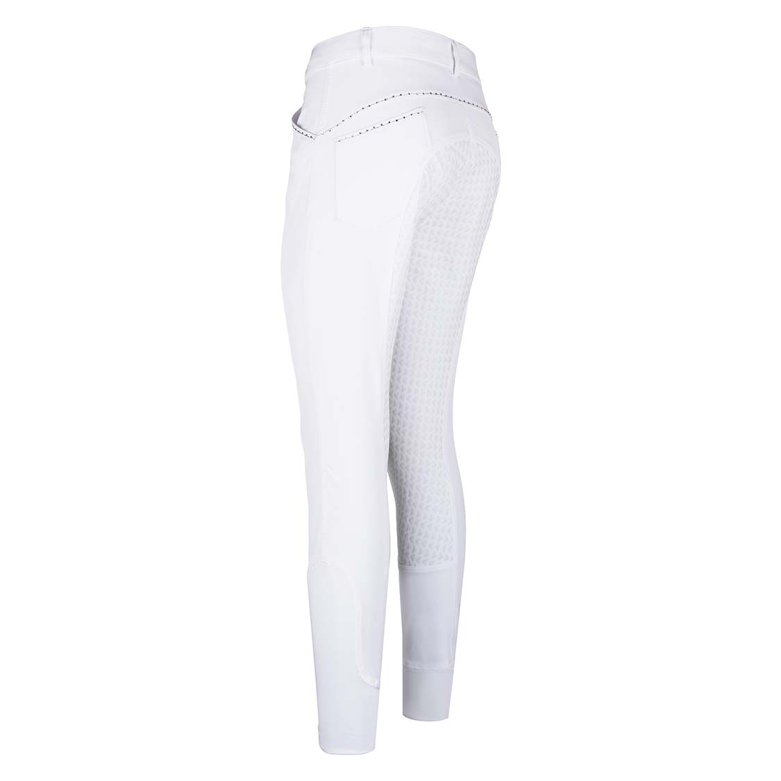 Easy Rider Elodie Diamond Full Grip Ridbyxor - Vit, 44 - endast detta ex