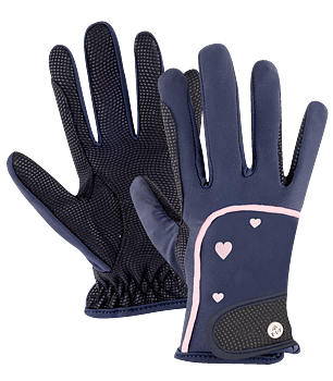 Waldhausen Metropolitan Heart Riding Gloves, kids midnight blue/Lucky Heart