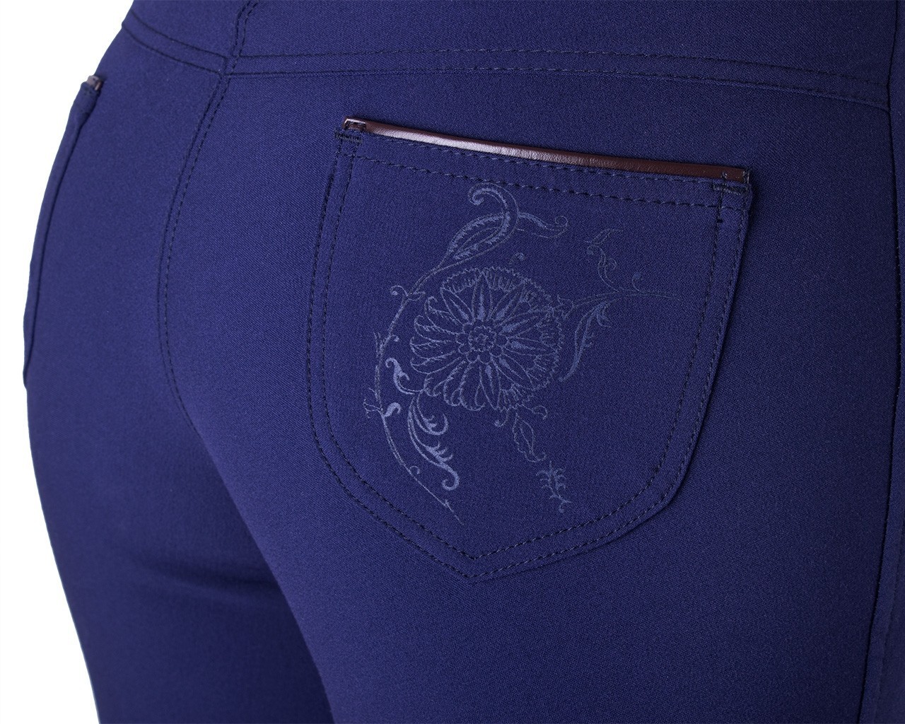 Ratsastushousut polvipaikoilla QHP Merlijn Anti-Slip Knee Patch – Navy - 6