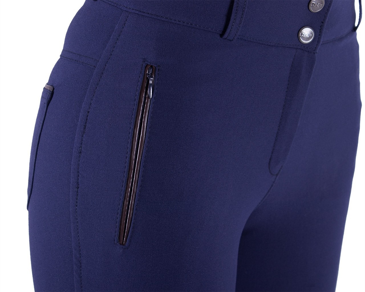 Ratsastushousut polvipaikoilla QHP Merlijn Anti-Slip Knee Patch – Navy - 3