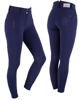 Ratsastushousut polvipaikoilla QHP Merlijn Anti-Slip Knee Patch – Navy