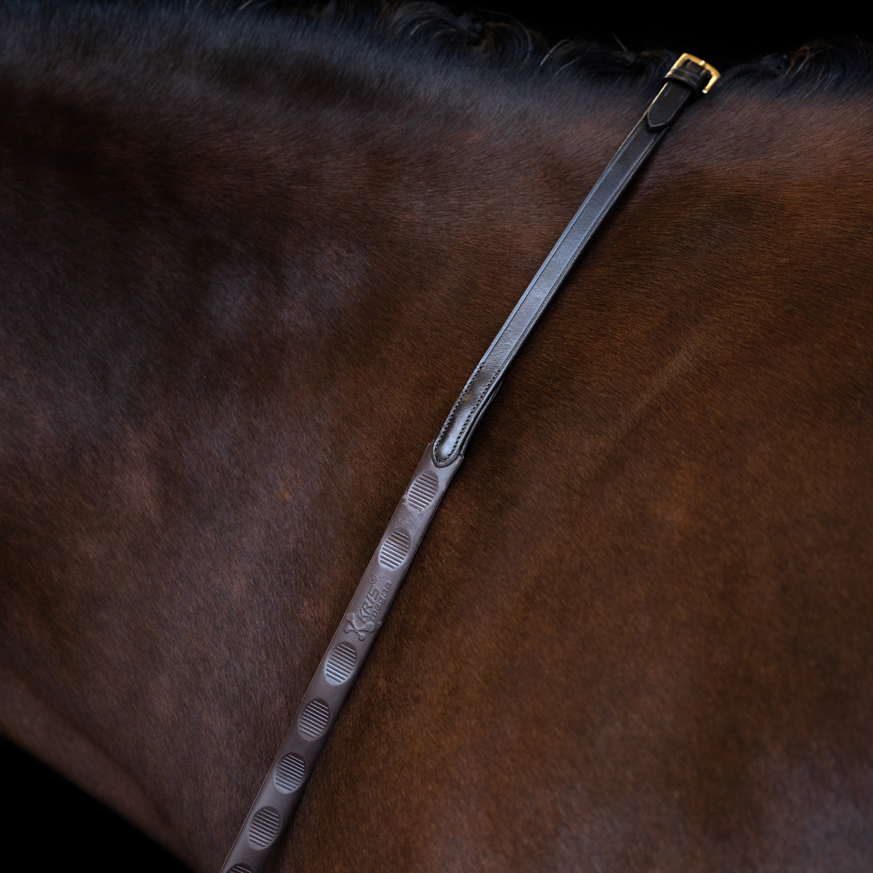 Imperial Riding Reins rubber with thumb grip - Dark brown - 3