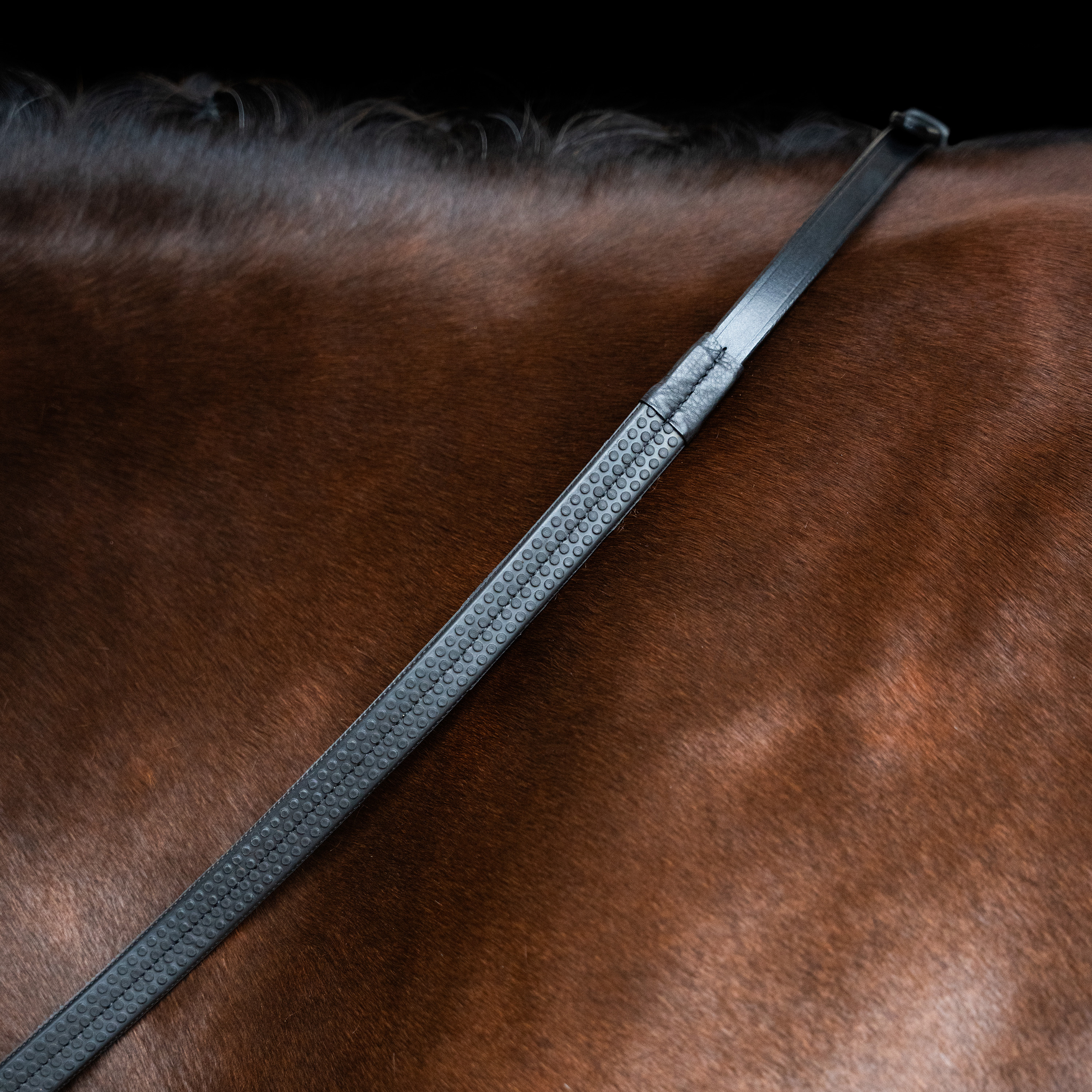 Imperial Riding Reins rubber with nylon insert - Black - 3