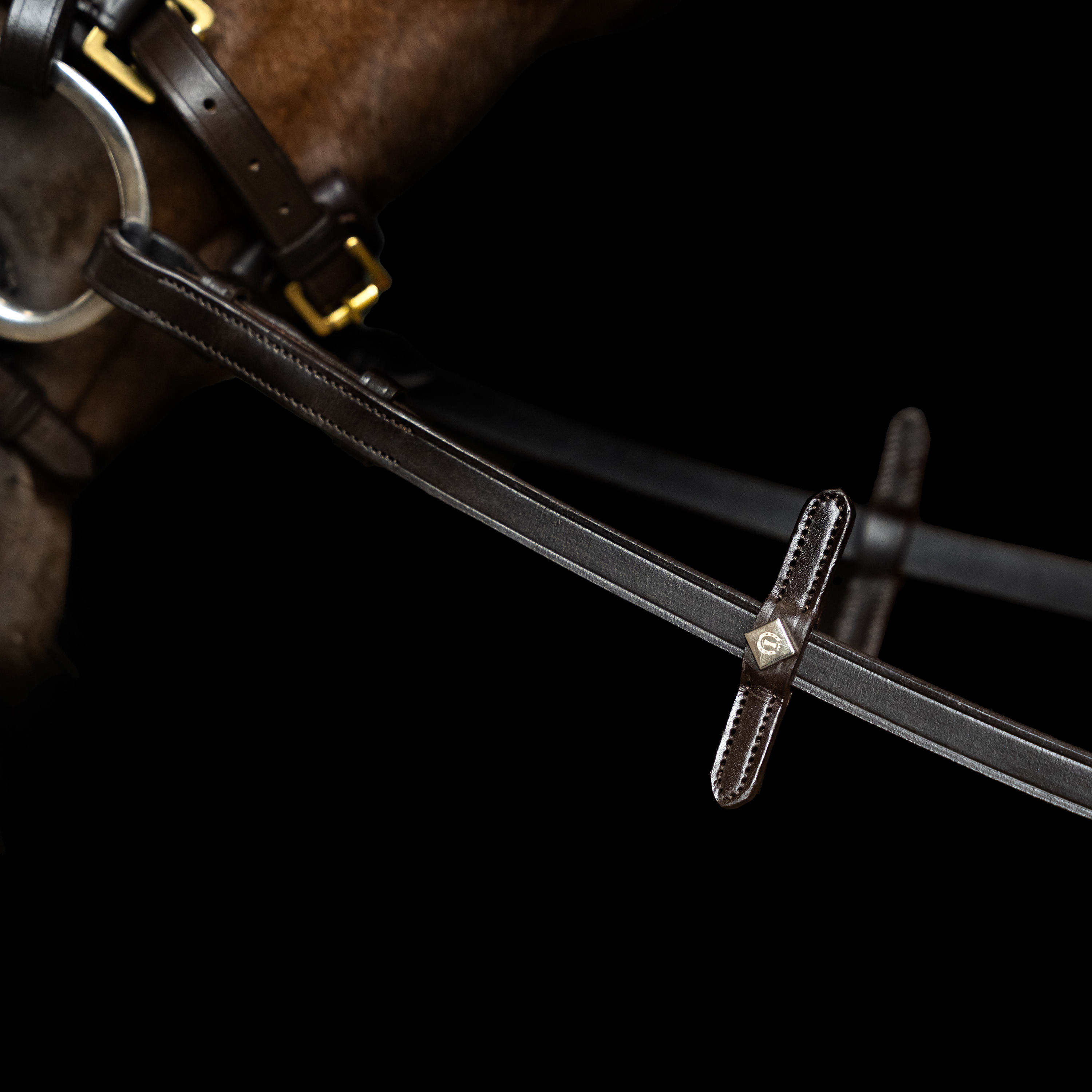 Imperial Riding Reins rubber with nylon insert - Dark brown - 2