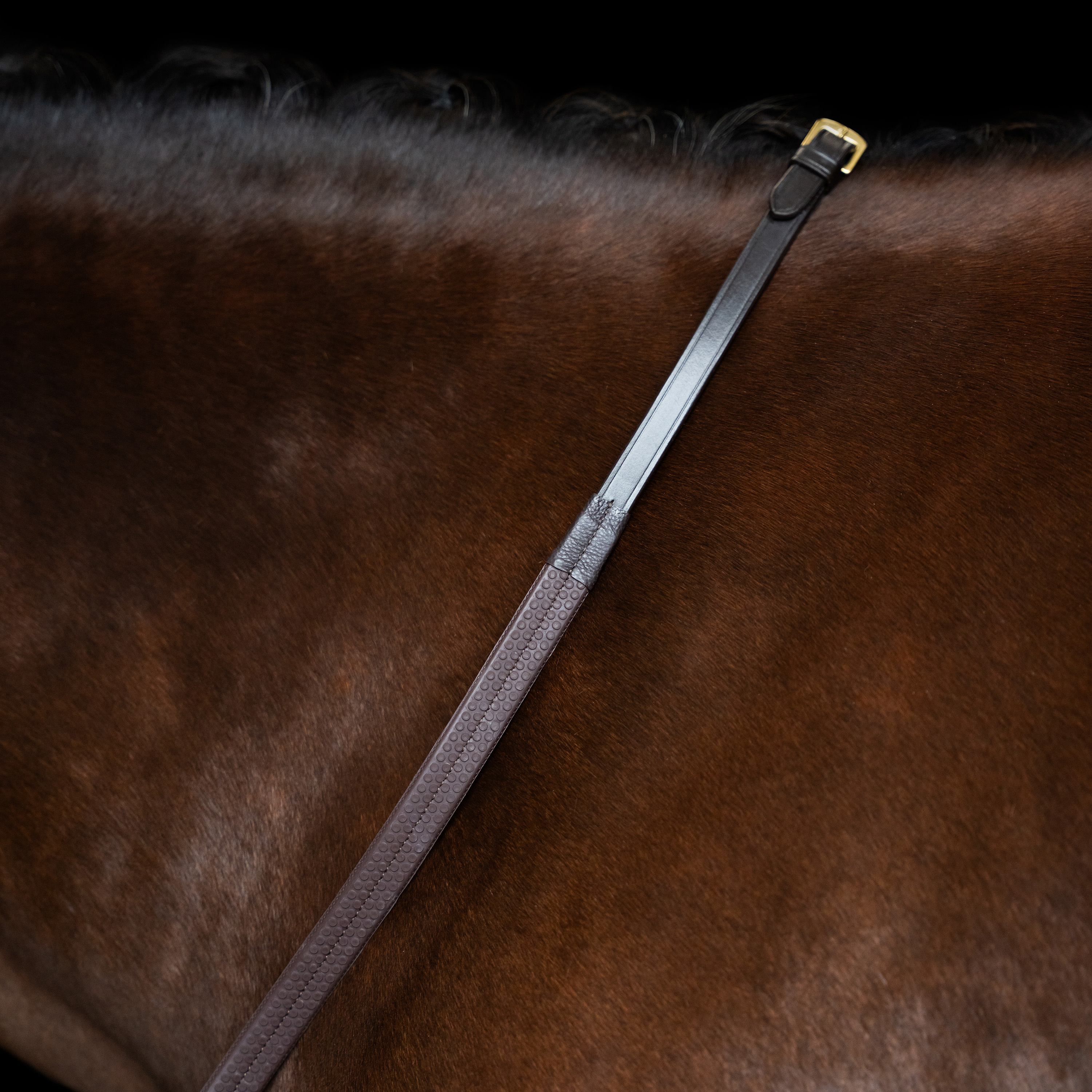 Imperial Riding Reins rubber with nylon insert - Dark brown - 3