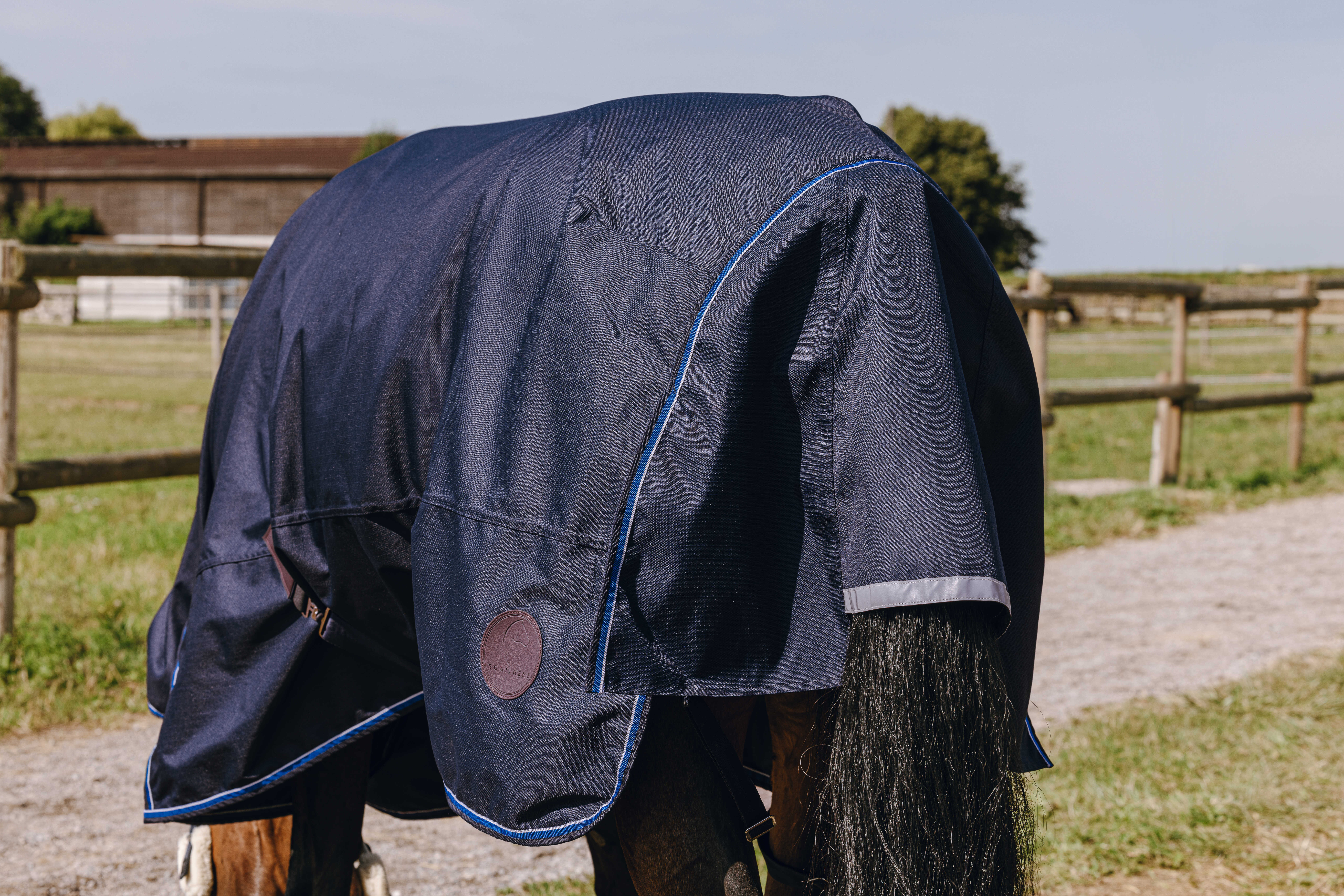Equitheme Classic 1200 D Combo Turnout Rug with Fixed Neck, 100 g Navy blue - 2
