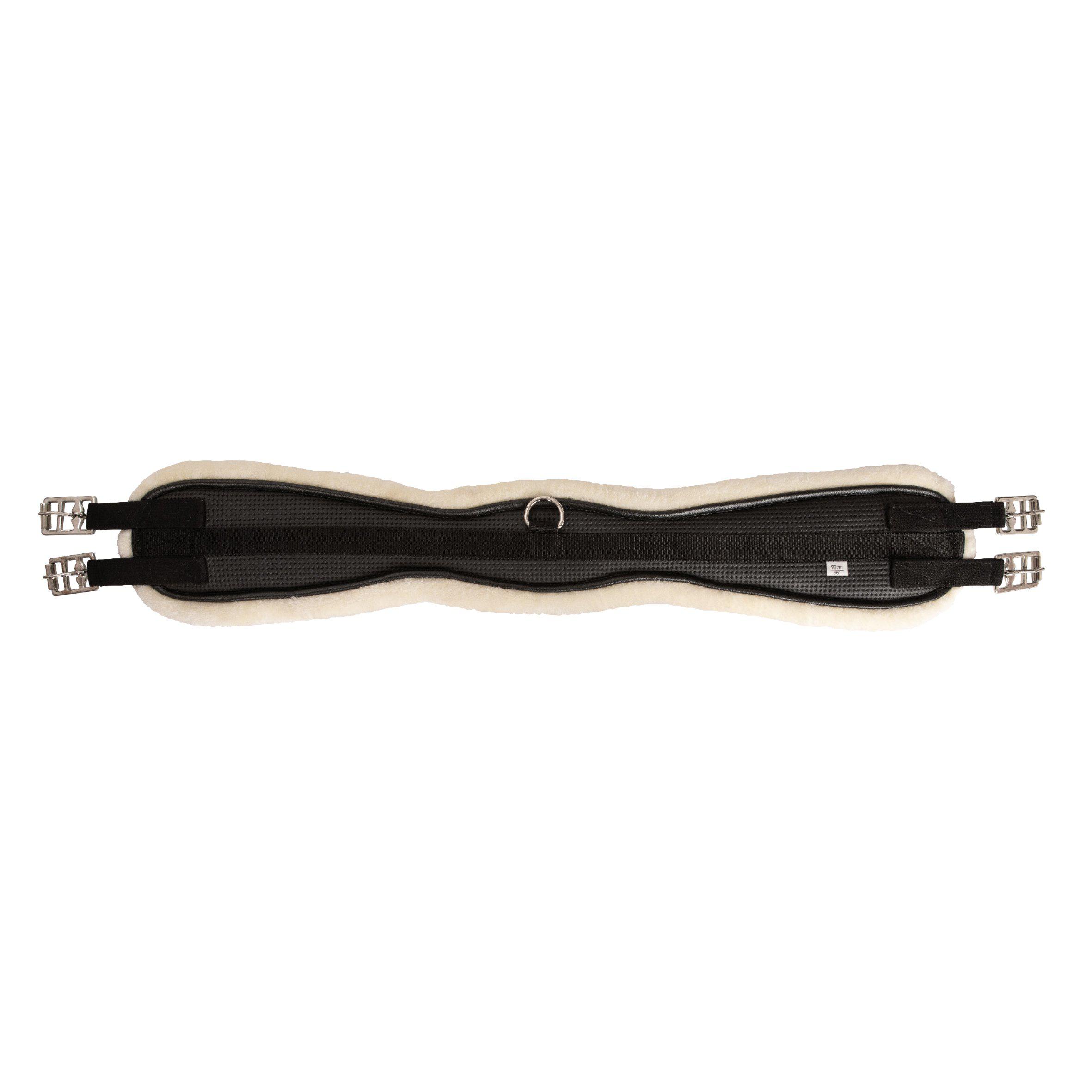Lippo Smart Sattelgurt mit Kunstfell - Schwarz, 120 cm