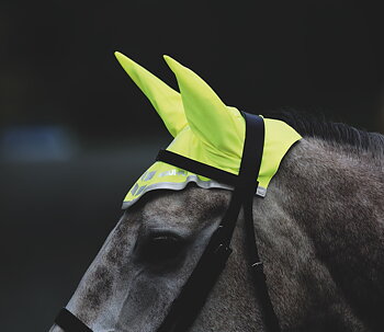 Shires Equi-Flector Fly veil - Reflex hood - Neon yellow, Full