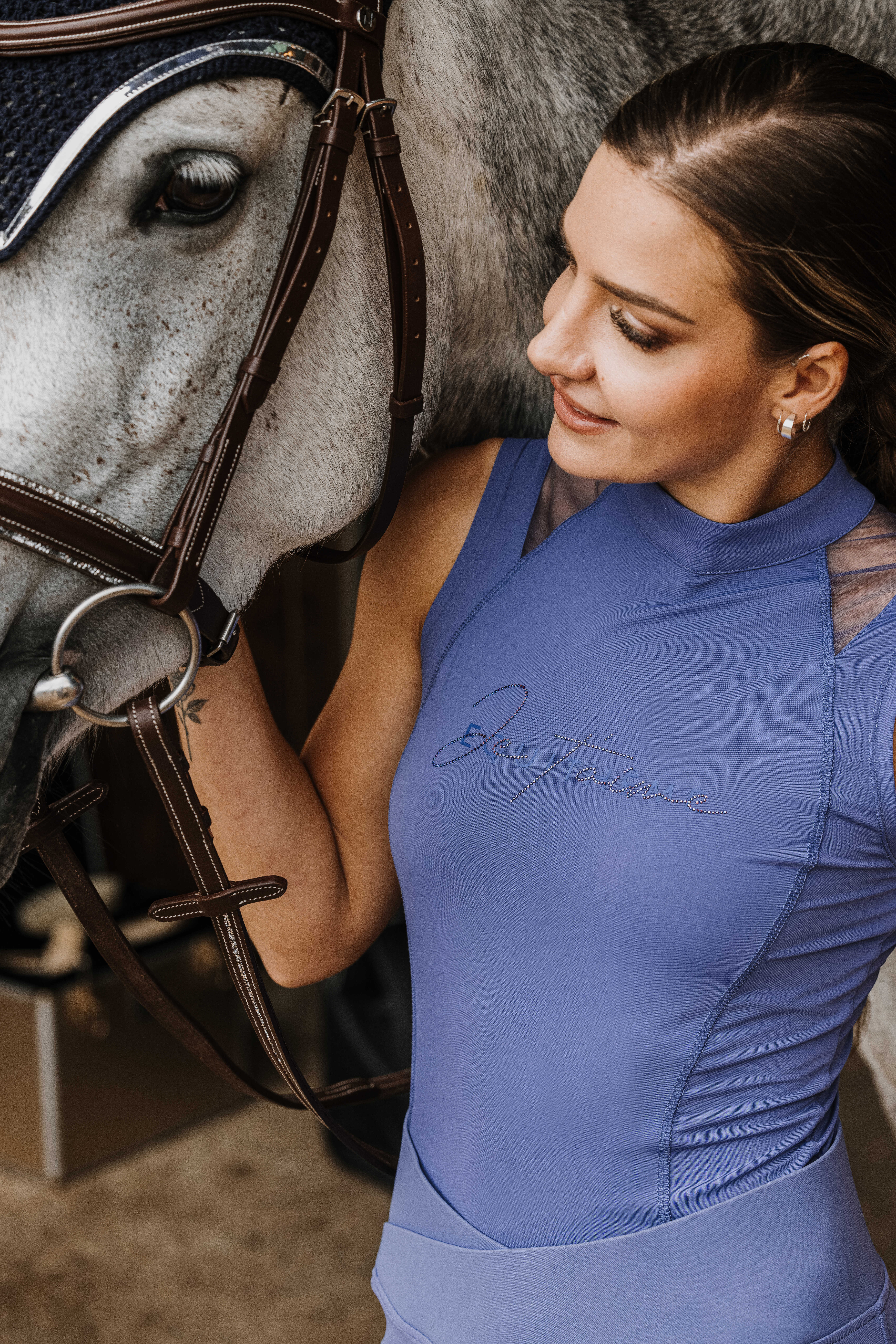 Equitheme Je T'aime Alba Polo Riding Top Purple - 3
