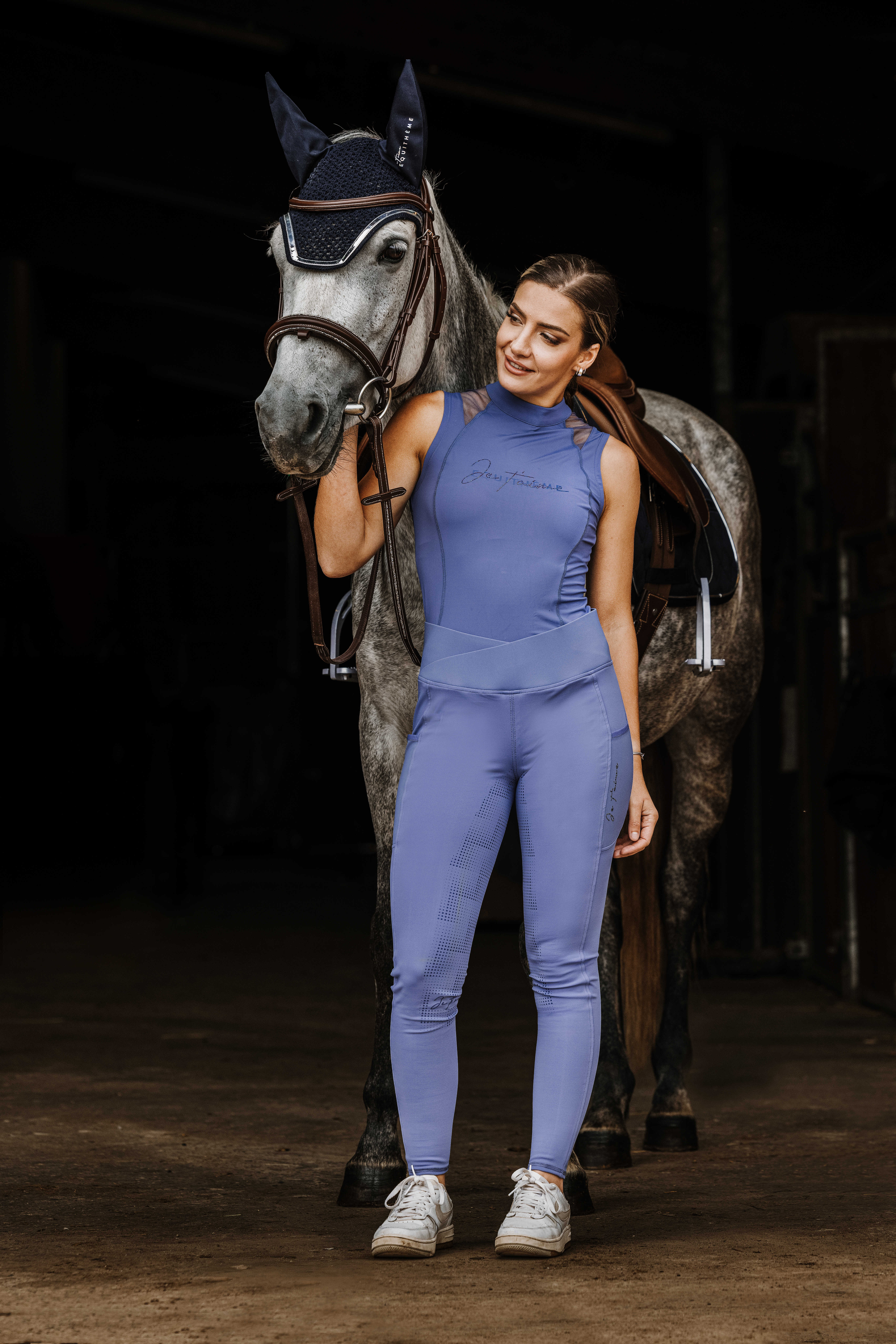 Equitheme Je T'aime Alba Polo Riding Top Purple - 2