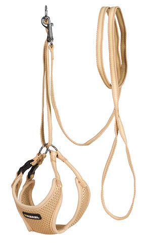 Kerbl Beige soft puppy harness and pair, 30-50cm
