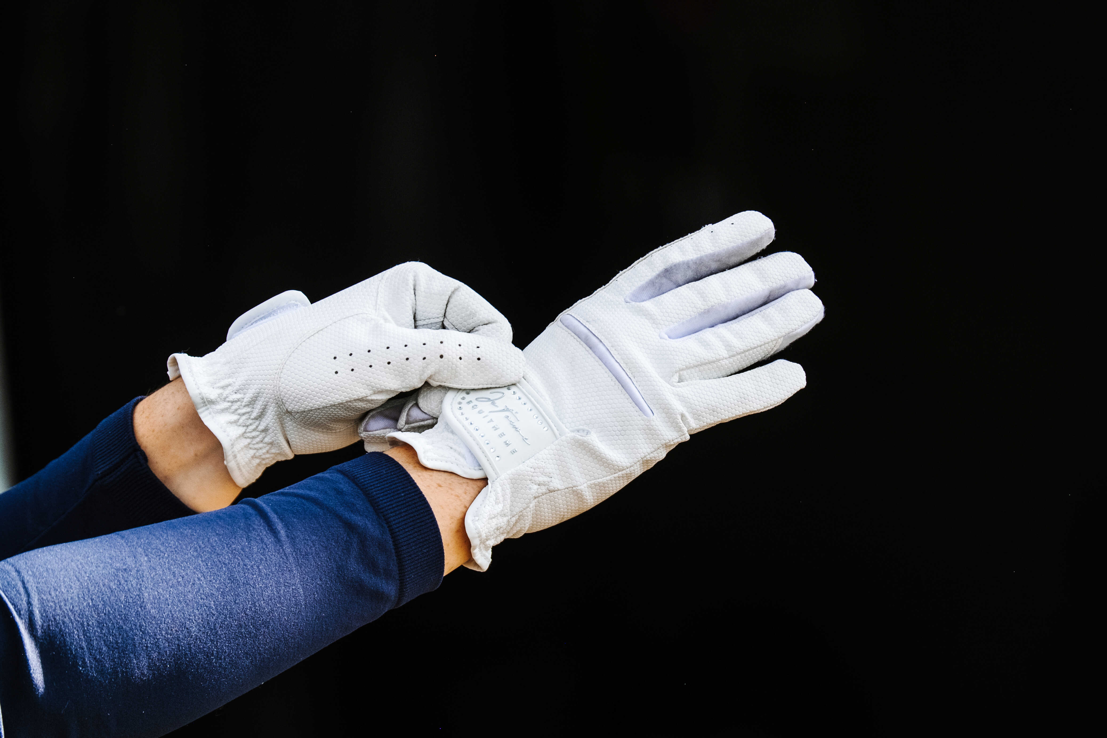 Equitheme Je T'aime Strass Riding Gloves White - 2