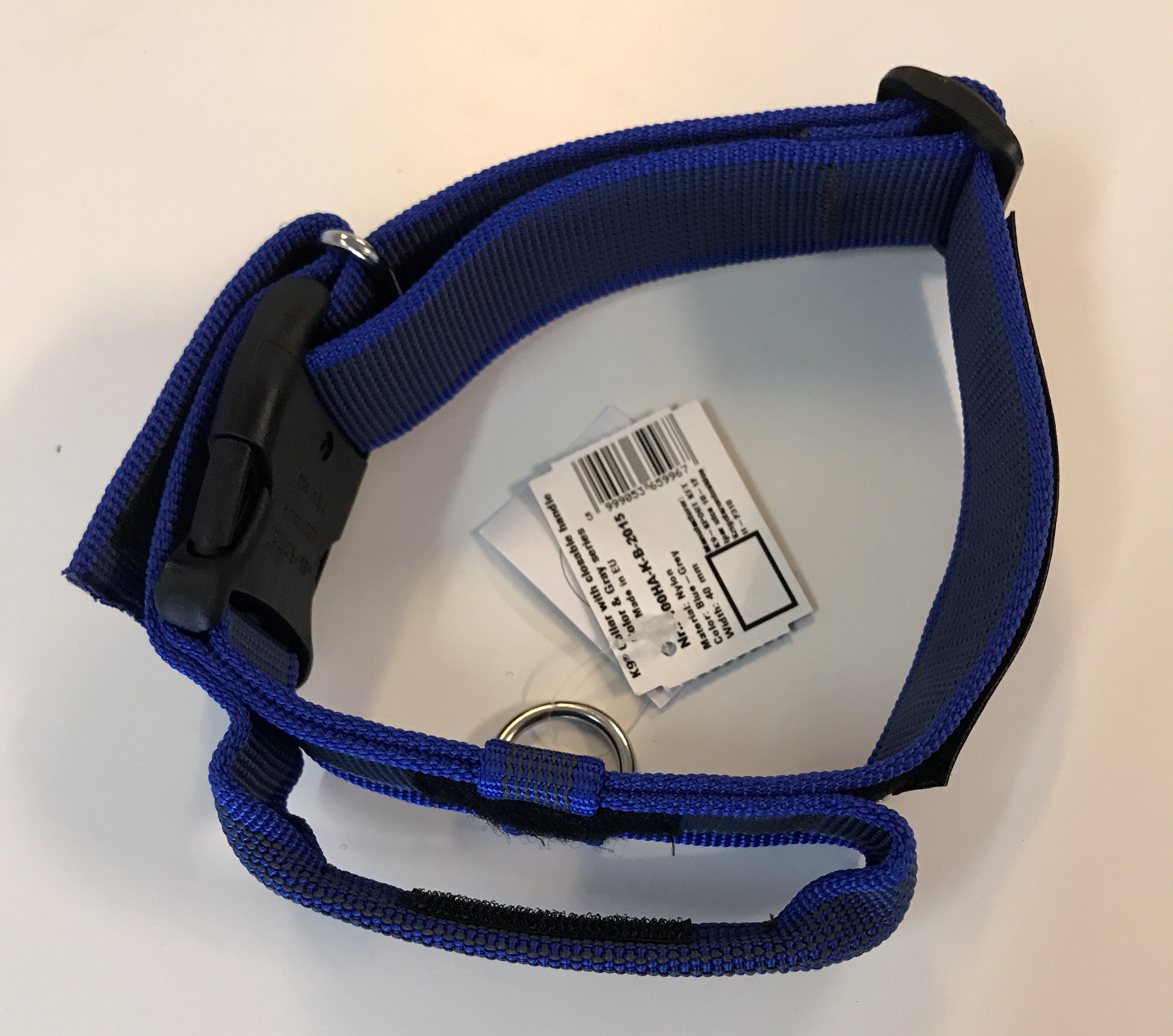 JULIUS-K9 Color & Gray Halsband med handtag - Blå, 38-53 - 2