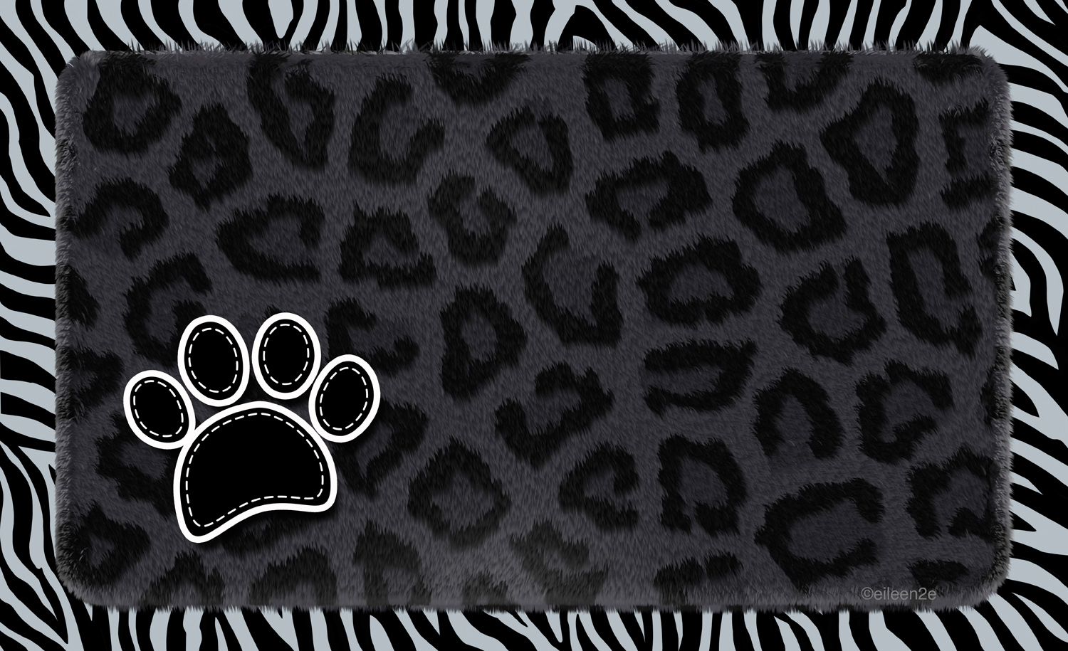 Drymate High Absorbent Place mat, Black Leopard