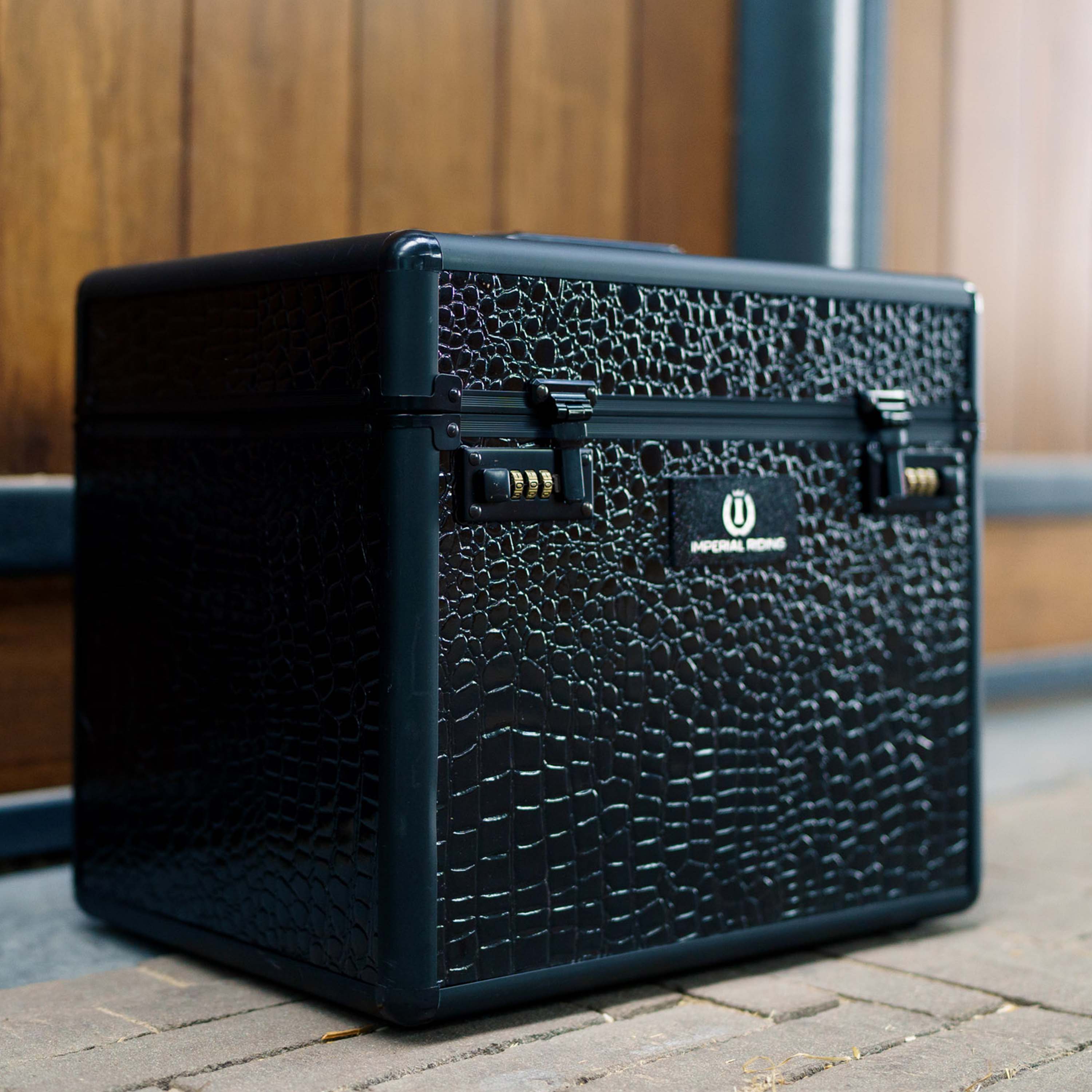 Imperial Riding Grooming Box Shiny -Black Black Croco - 4