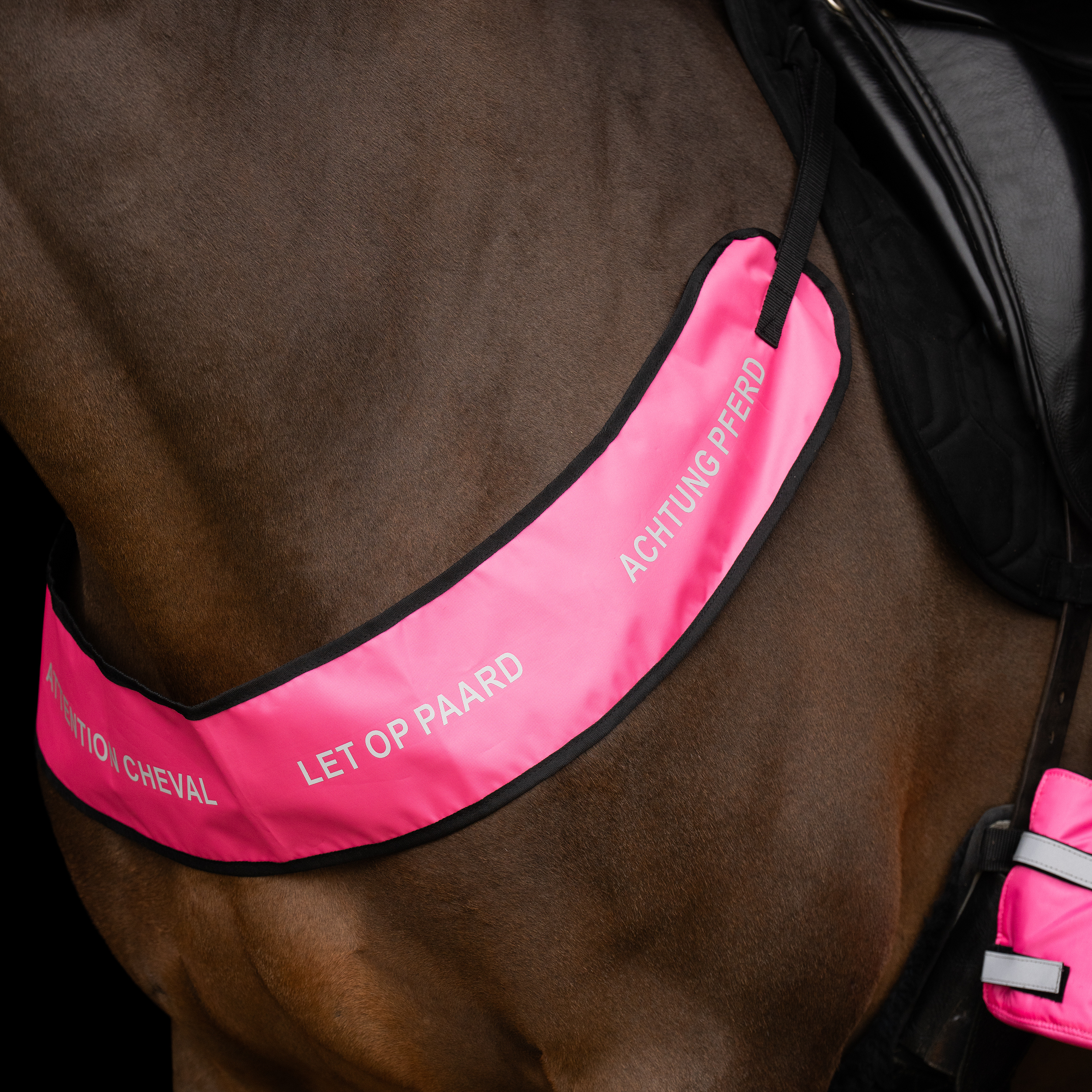 Imperial Riding Breast Plate Reflective - Pink - 2