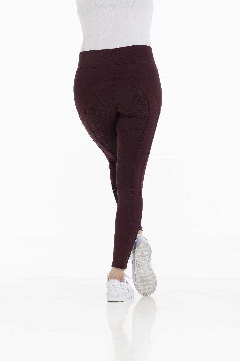 Equitheme Brigitte Silicone Helskodda Ridtights Burgundy - 2