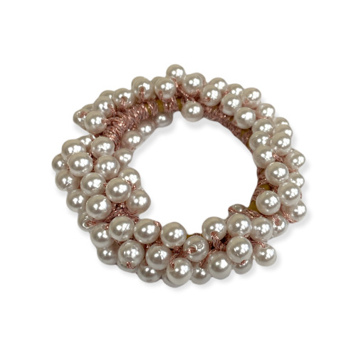 Equetech Pearl Beaded Scrunchie - Rose Gold 