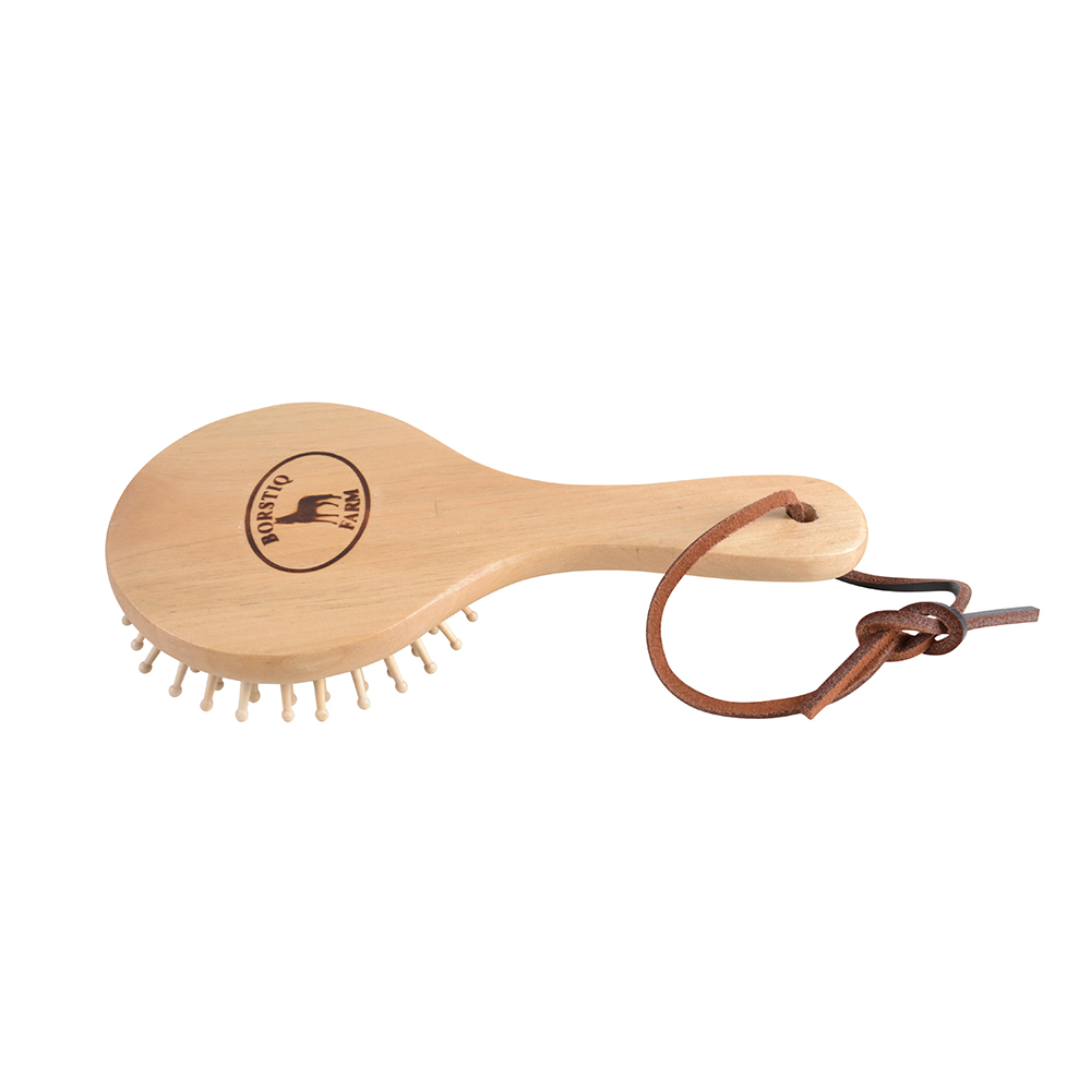Borstiq mane/tail brush in wood round - 2