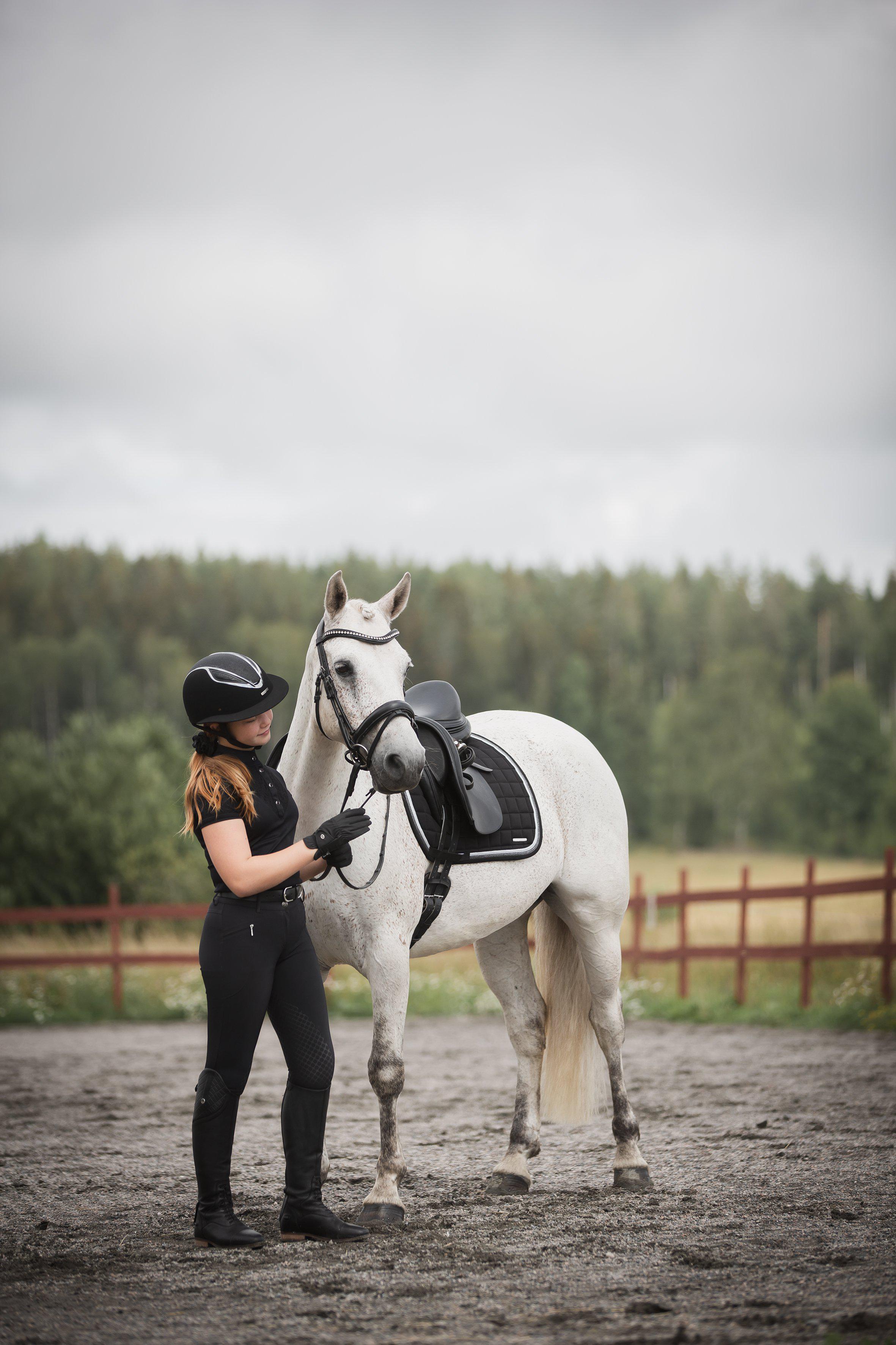 Lami-Cell Sparkling Saddle Pad, Dressage - Black/Silver - 4