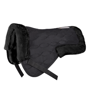 Waldhausen Saddle Pad with synthetic fur black Black