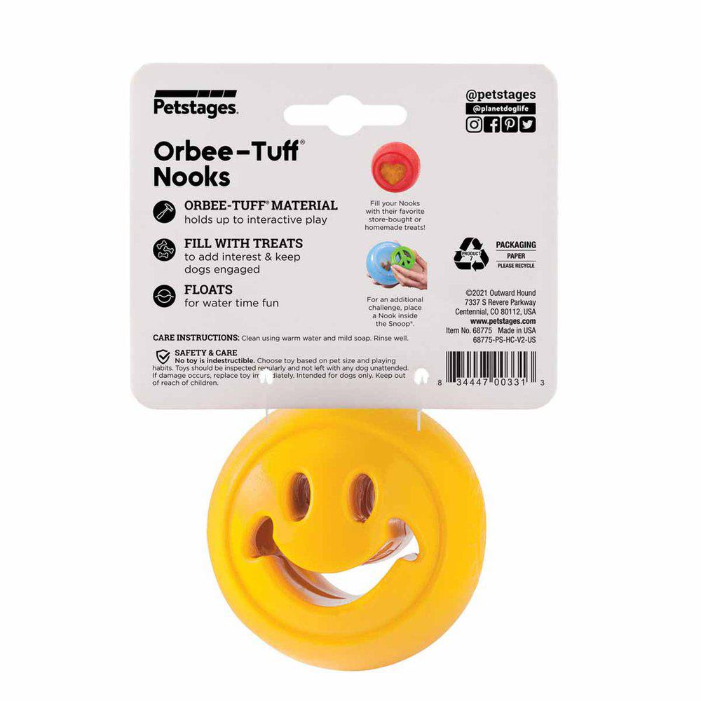 Outward Hound Oh Planet Dog Orbee-Tuff Nooks Dog Toy - Yellow 