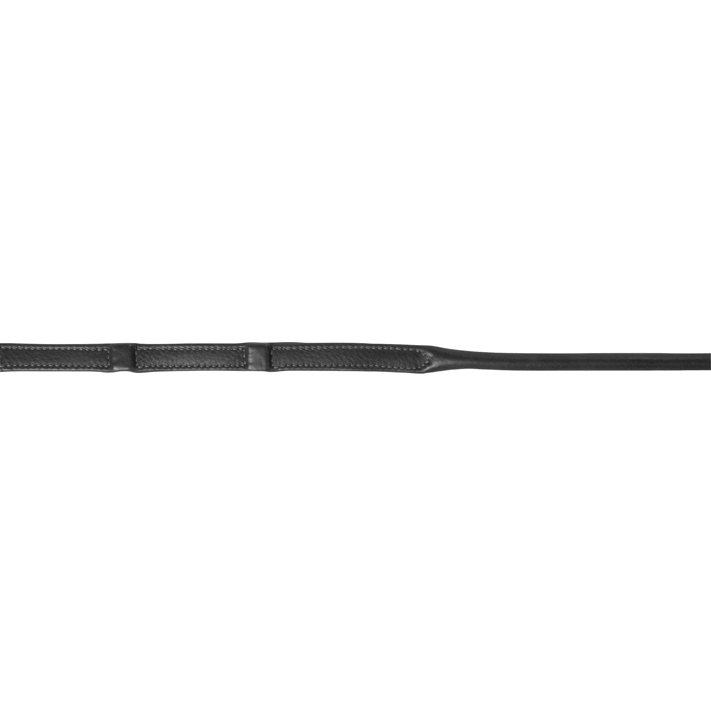Lippo Round Stitch Reins with Stoppers - Black